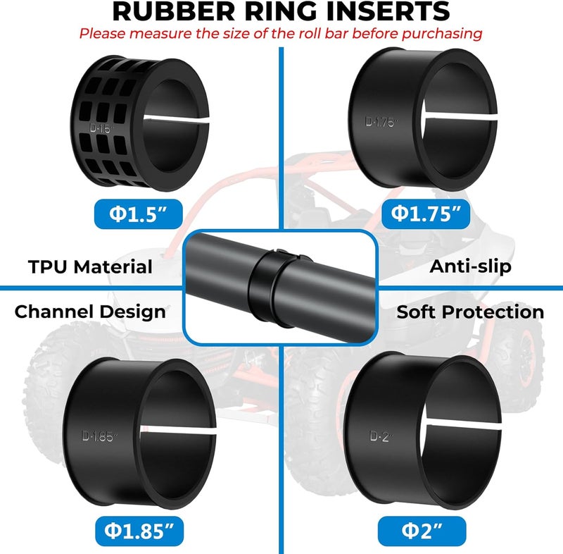 VAZESWIN 2PCS Solid UTV Whip Light Mount, Aluminium Alloy Thickened UTV Flag Mount, Heavy Duty Light Bar Mounting Bracket 360° Rotation Adjustable Roll Bar Clamp for 1.5"/1.75"/1.85"/2"/2.1" Roll Cage - Image 5